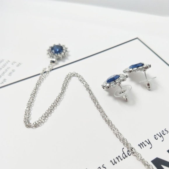 **SHIRA* 3-Pc Silver x Blue Fashion Jewelry Set - Picture 6 of 8
